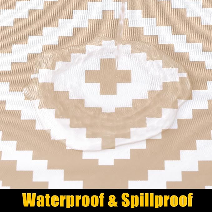 Smiry Rectangle Picnic Table Cloth, Waterproof Elastic Fitted Outdoor - Image 3