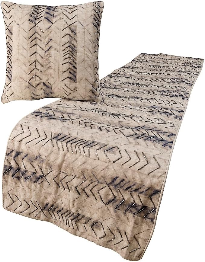 The HomeCentric King Queen Twin Grey Handmade CA King 86"x18" Bed Runner by TheHomeCentric