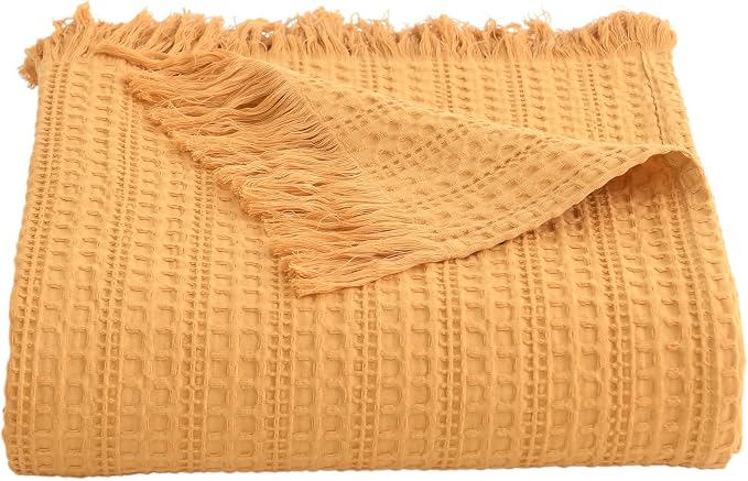 100% Cotton Waffle Blanket by HORIMOTEHOME