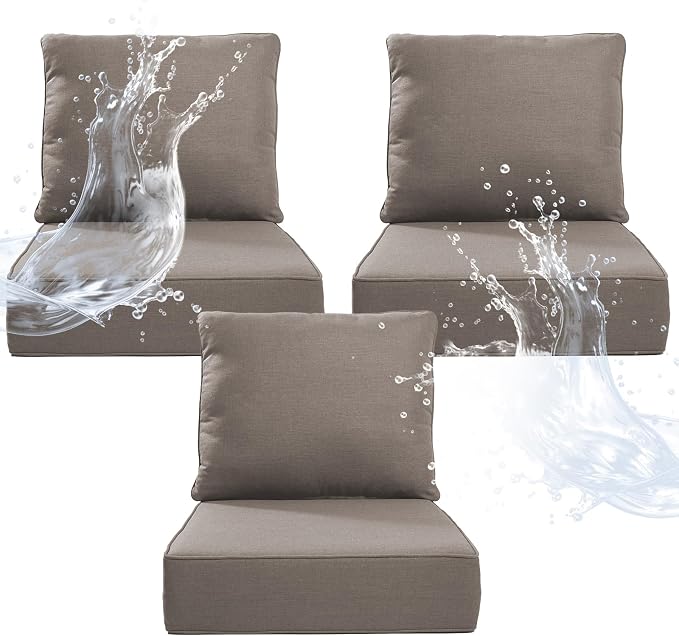 6" Thicker Outdoor Chair Cushion 3 Sets by Artfurniz