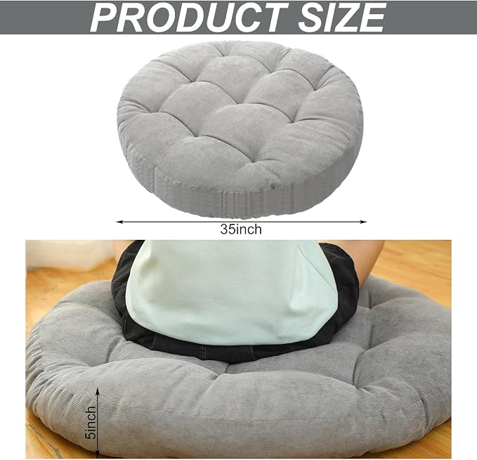 Large Floor Cushion Seating Round Floor Pillows Cushions - Image 3