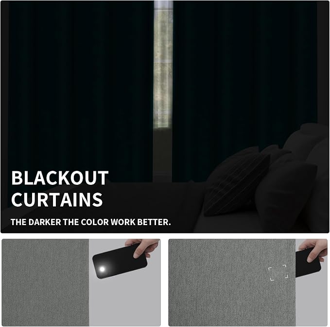 Easy-Going Linen Look Blackout Curtain Grommet Window Curtain Drapes - Image 4