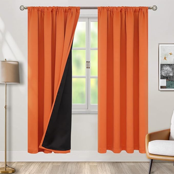 BGment Burnt Orange 100% Blackout Curtains by BGment