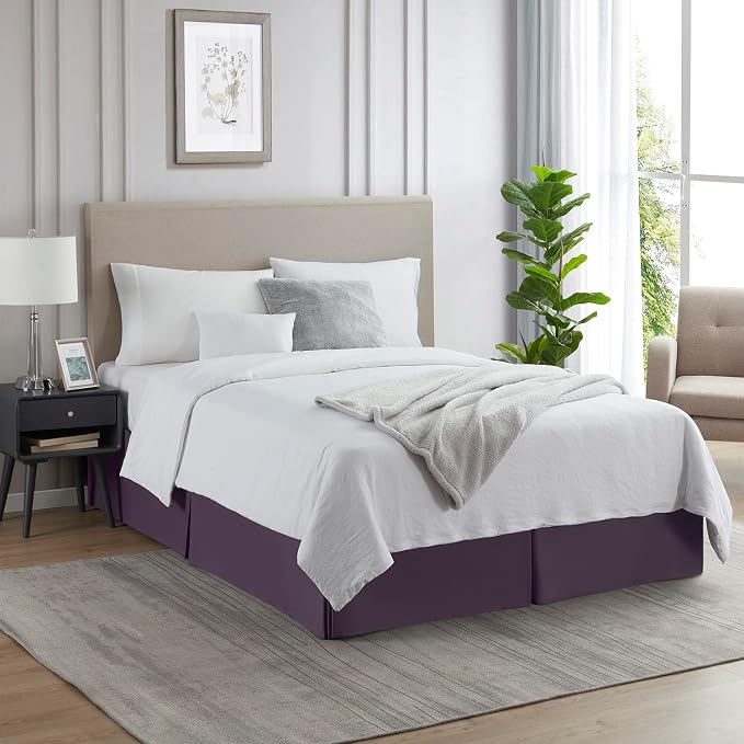 Nestl Dark Purple Bed Skirt Queen Size - Image 4