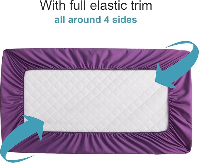 NTBAY 2 Pack Waterproof Crib Mattress Protector, Quilted 28"x52" Toddler Fitted - Image 2