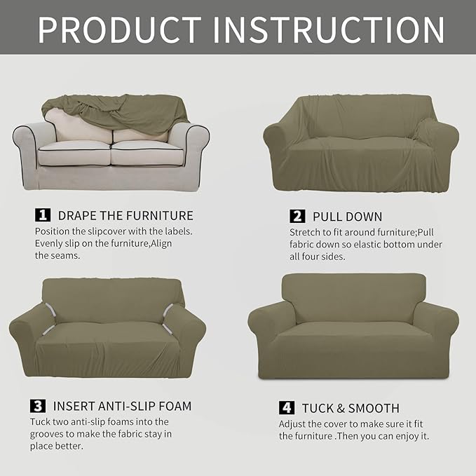 Easy-Going Stretch Sofa Slipcover 1-Piece Sofa Cover Furniture Protector Couch - Image 5