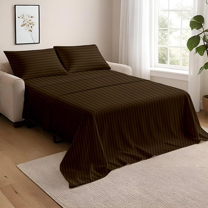 NON Sticky cotton Twin Size Sleeper Sofa Sheets, 4 Piece Egyptian Cotton Bed by Non-StickyCotton