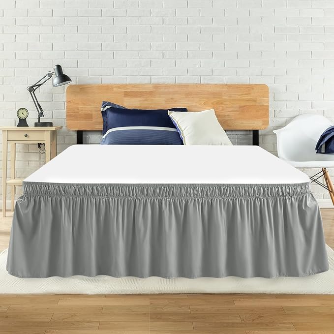 Twin Bed Skirt, Elastic Wrap Around Bed Skirt Twin Size, Bed Skirts by ANARACHON