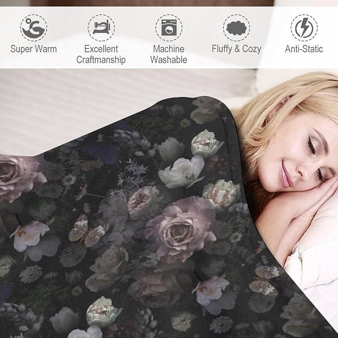 Vintage Gothic Floral Blanket - Image 4