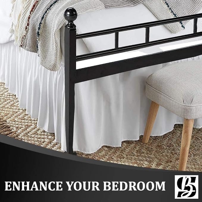 SKY BEDDINGS - Full Size Ruffled Bed Skirt - 21 Inch Drop Dust Ruffle Bed Skirt - Image 2