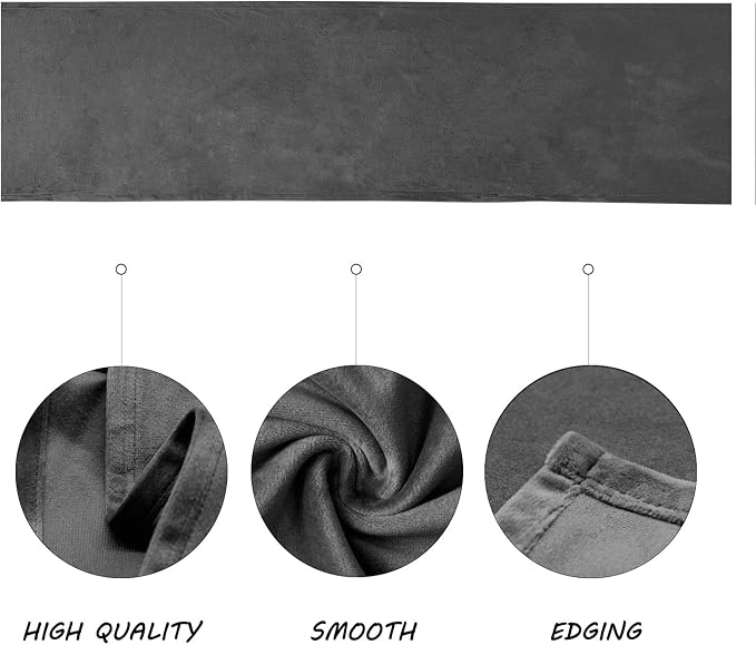 BALCONY & FALCON Velvet Table Runner 14"x118" Dark Gray Luxury Machine Washable - Image 2