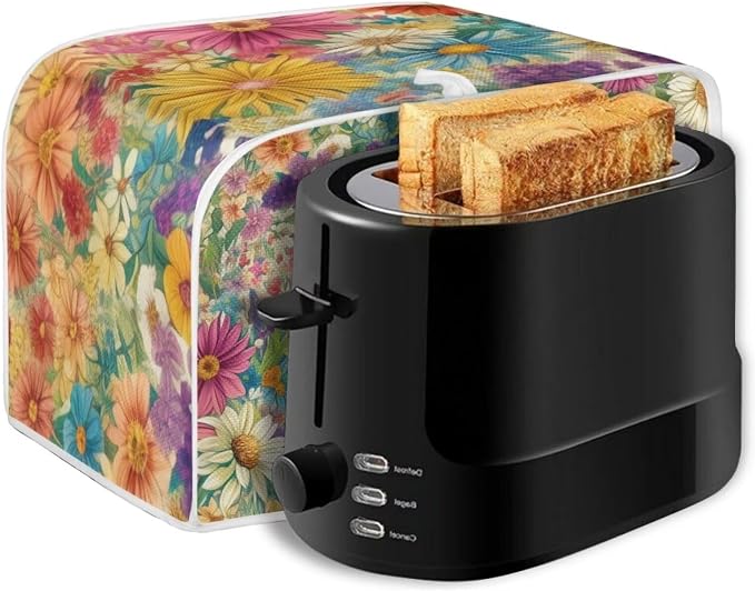 ZFRXIGN Flower Highland Cow Toaster Covers 4 Slice Toaster Dust Cover Hippie - Image 6
