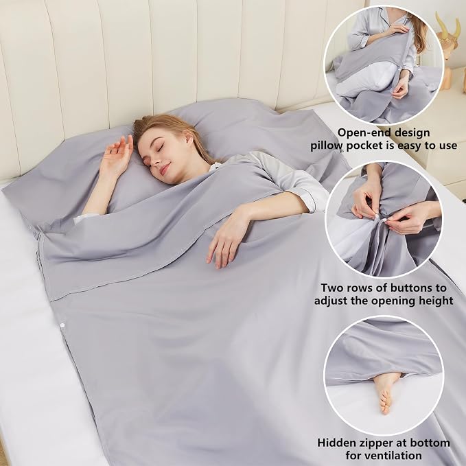Sleeping Bag Liner Camping Adult Sleep Sack Lightweight Travel Sheet - Image 4