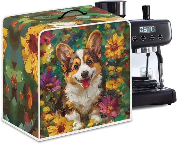 Mumeson Cartoon Corgi Coffee Maker Cover Mixers Small Kitchen Machine Cover - Image 5