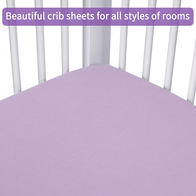 Crib Sheets for Boys Girls, 100% Cotton Fitted Crib Sheet 2 Pack for Standard - Image 6