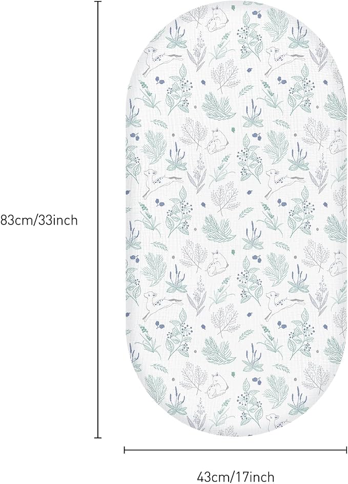 Muslin Bassinet Fitted Sheets, 2 Pack - Image 5