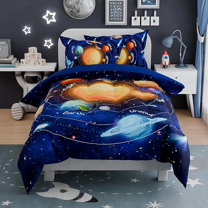 SANDJEST Solar System Comforter Set Full, Ultra Soft Microfiber Bedding Sets - Image 4