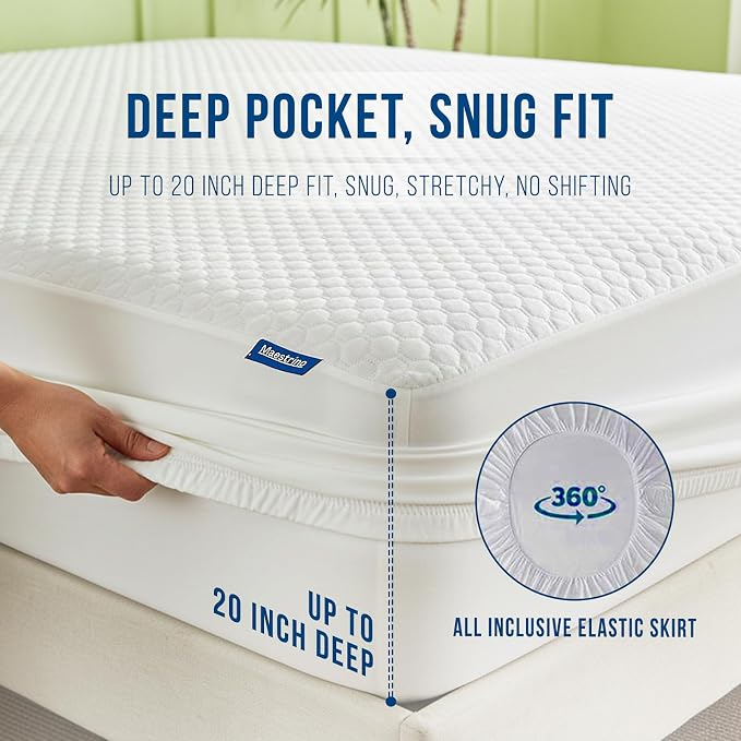 Luxury Twin XL Size Tencel Waterproof Mattress Protector Deep Pocket - Image 6
