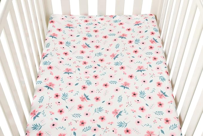 Pack n Play Sheet Stretchy Fitted Portable Mini Crib Sheets Set 3 Pack - Image 4