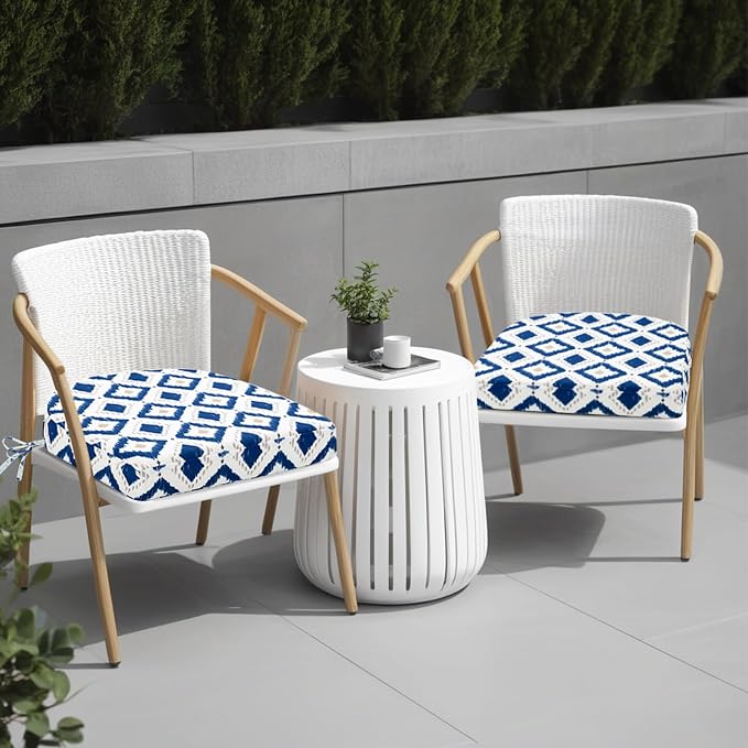 idee-home Outdoor Chair Cushions Set of 2, Thick 19" x 19" x 3" Outdoor Seat - Image 6