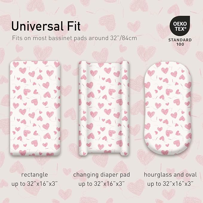 Gllquen Baby Bassinet Sheets 4 Pack, Breathable Cozy Fitted Mattress Sheet - Image 5
