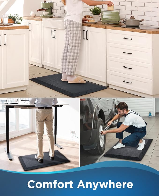 Ophanie Anti Fatigue Cushioned Mat, 3/4 inch Thick, 20x48 Kitchen Mats - Image 8