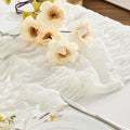 BALCONY & FALCON White Cheesecloth Table Runner 10FT 120 Inch Rustic & Boho by BALCONYFALCON