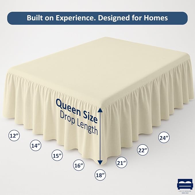 Ruffled Bed Skirt with Split Corners-Dust Ruffle - Image 5