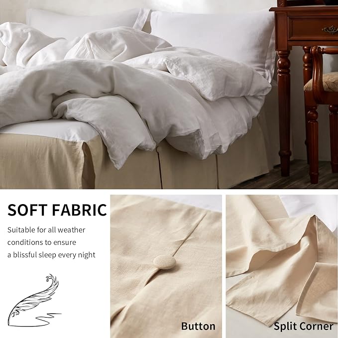 BISELINA French Linen Bed Skirt Split Corner - Image 5
