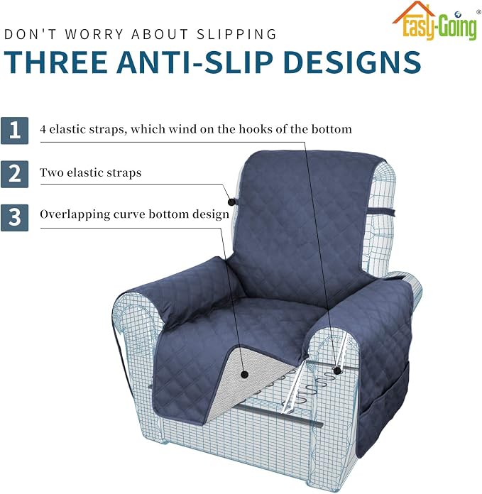 Easy-Going Sofa Slipcover Waterproof Recliner Chair Cover Non-Slip Fabric Couch - Image 3