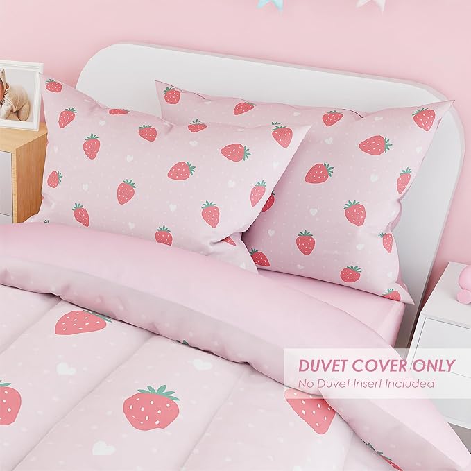 SANDJEST Strawberry Duvet Cover Sets Full Size - Image 5