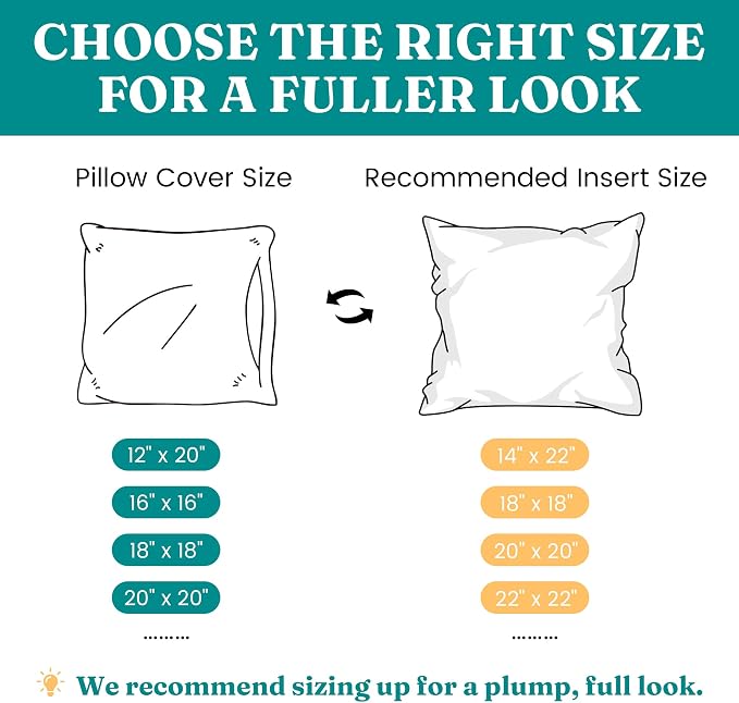Oubonun 22x22 Feather Down Alternative Throw Pillow Inserts, 100% Cotton Cover - Image 6