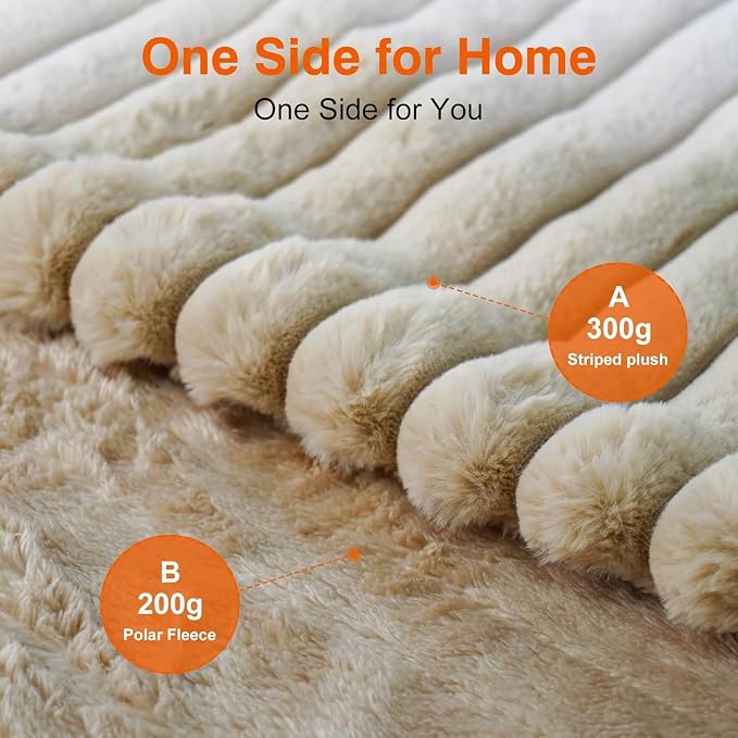 Electric Blanket, Soft Stripe Heated Blanket - Image 2