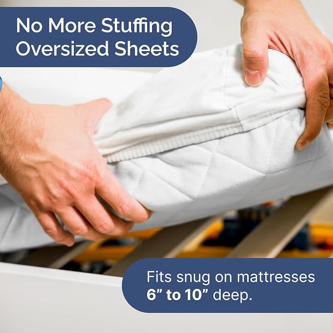 Cot Sheet Set 33” x 75” – Easy-Fit Cot Size Mattress Sheets – Ideal - Image 4