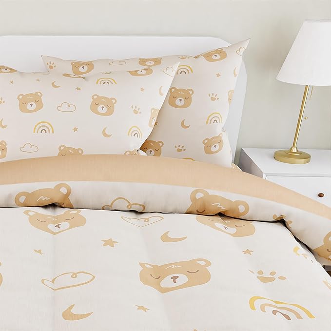 SANDJEST Bear Comforter Set Twin Size 68x86in - Image 4