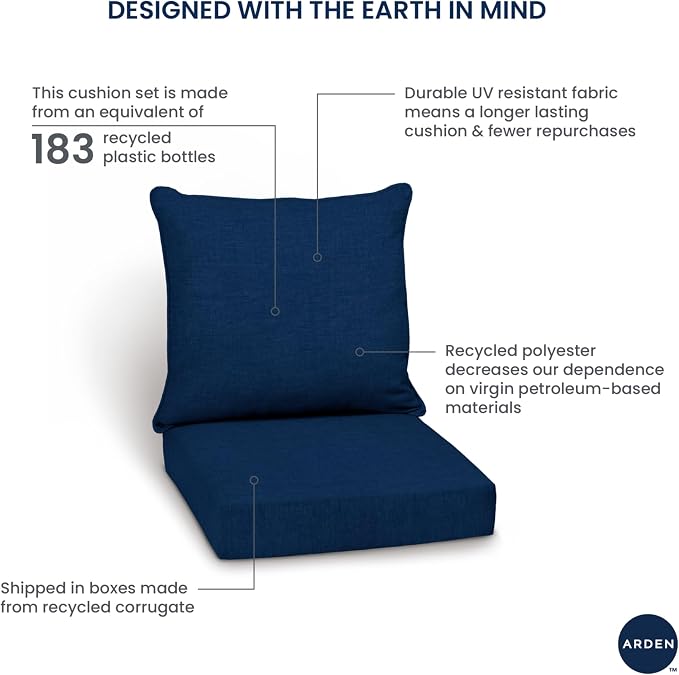 Arden Outdoor Deep Seat Cushion Set, 24 in x 24 in, Weather-Proof, Rain-Proof - Image 11
