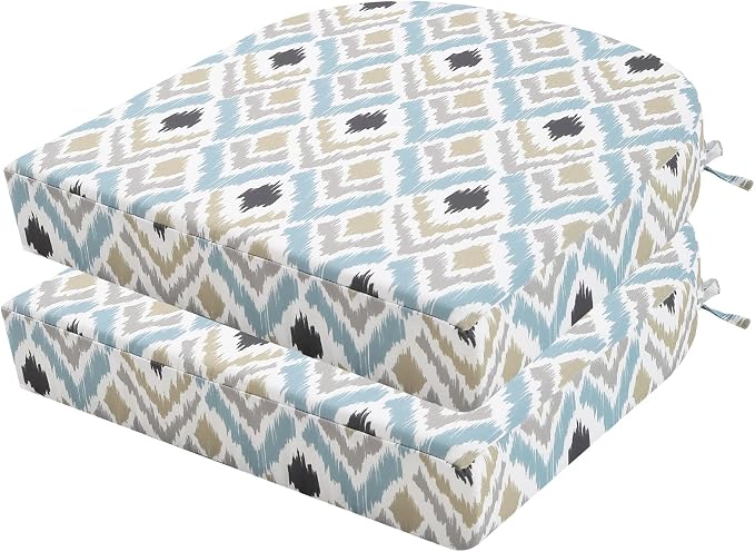 idee-home Outdoor Chair Cushions Set of 2, Thick 19" x 19" x 3" Outdoor Seat by idee-home
