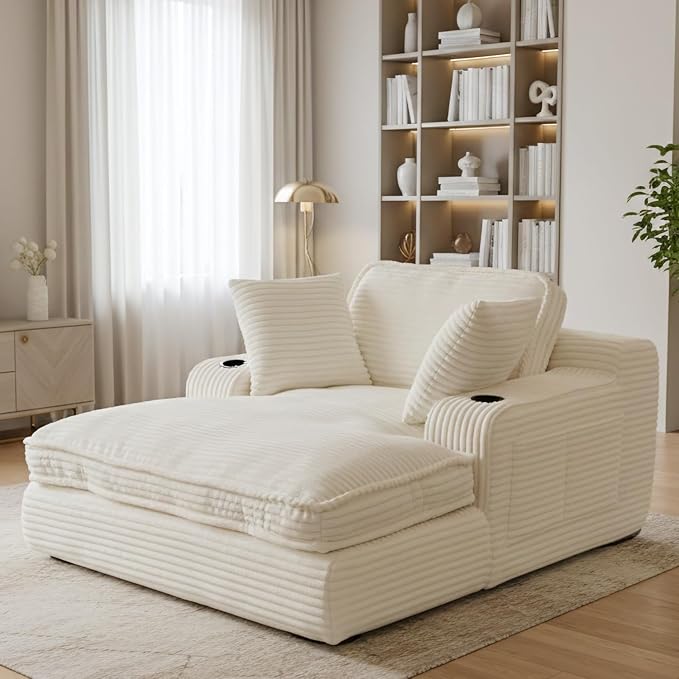 67" Oversized Fluffy Sleeper Chair Indoor, Cozy Cloud Couch - Image 3