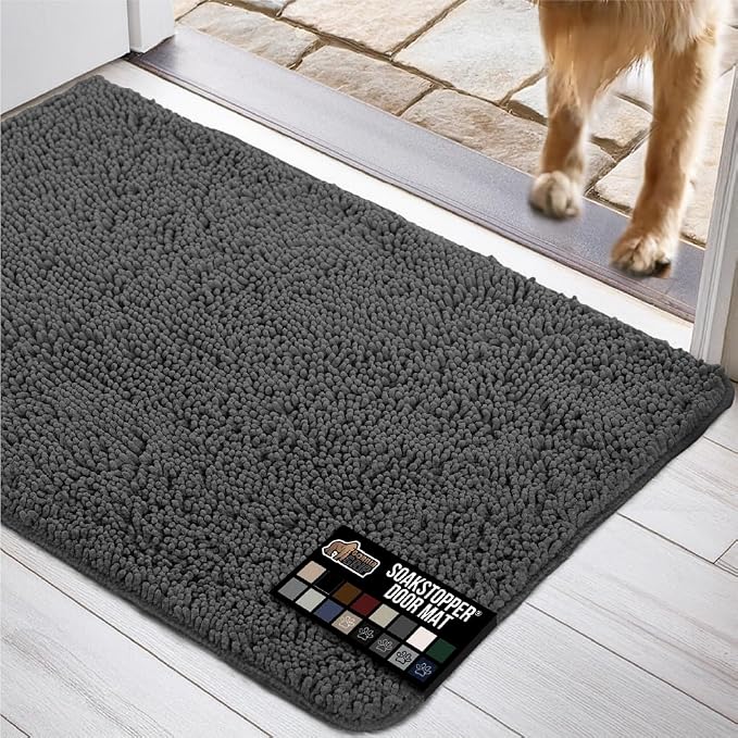GORILLA GRIP SOAKSTOPPER Dog Door Mat, 70x24 Machine Washable Rug Absorbent by GorillaGrip