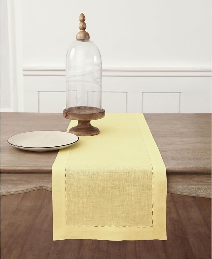 Solino Home Linen Yellow Table Runner 120 Inches Long by SolinoHome