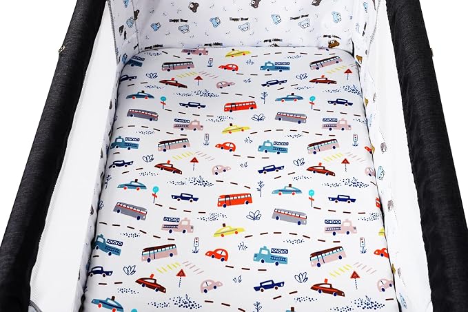 Pack n Play Sheet Stretchy Fitted Portable Mini Crib Sheets Set 3 Pack - Image 4