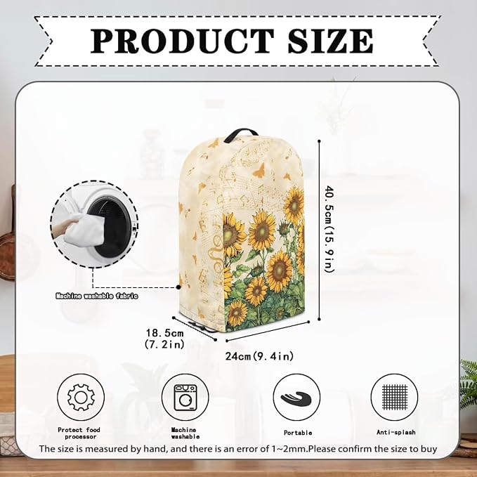 Butterfly Music Sunflower Blender Covers Food Processor Juicer Appliance Cover - Image 5