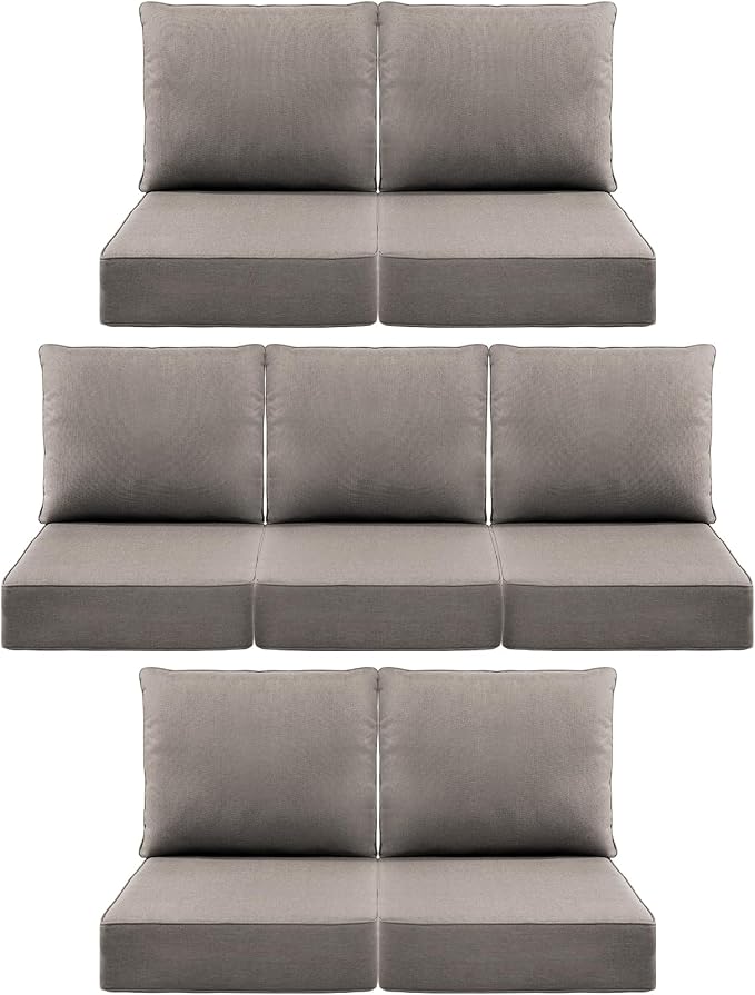 Luxury 6" Outdoor Cushions for Patio Furniture, Fade Resistant Couch Chair by Pugire