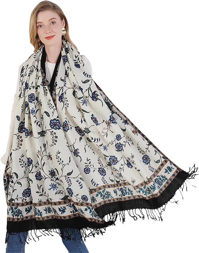 DANA XU 100% Merino Wool Pashmina Shawl by DANAXU
