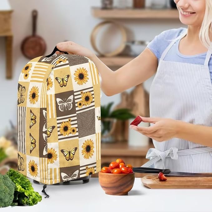 Plaid Butterfly Sunflower Blender Covers Food Processor Juicer Appliance Cover - Image 2