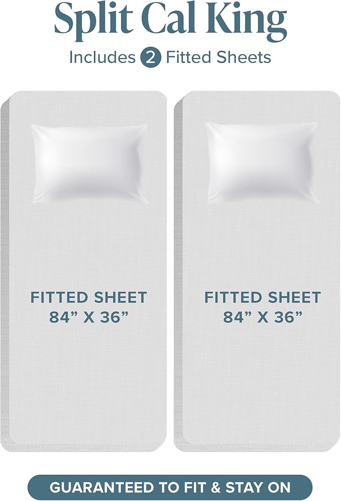 Bare Home Split California King Sheet Set - Image 2
