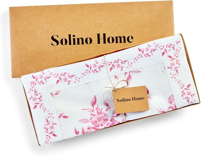 Solino Home Pink Floral Print Table Runner 108 Inches Long - Image 5