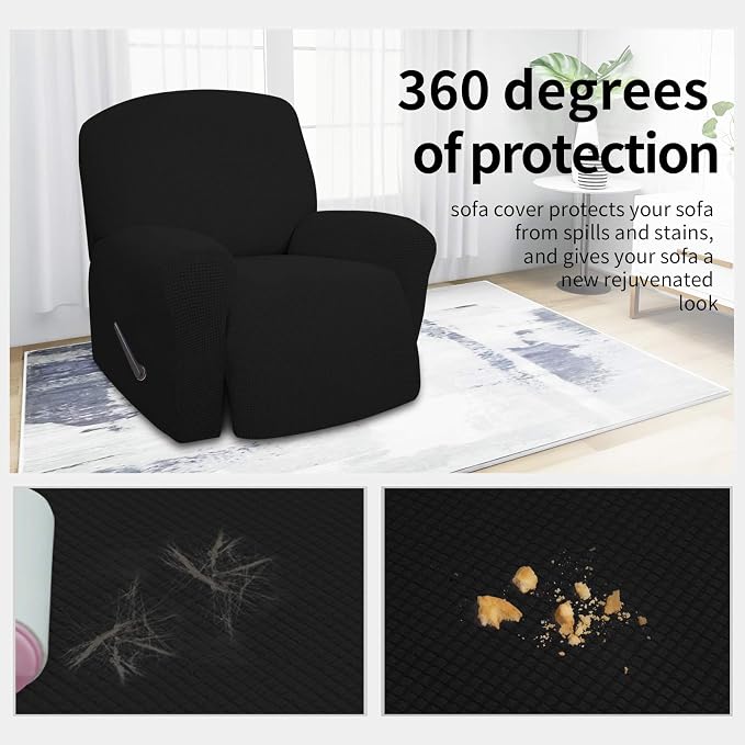 Easy-Going 4 Pieces Oversized Recliner Stretch Sofa Slipcover Sofa Cover - Image 3