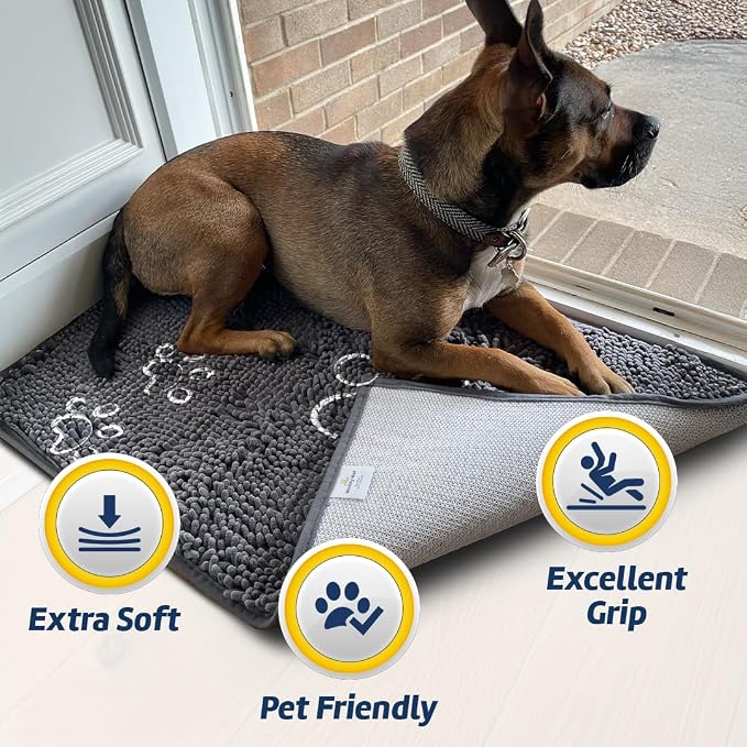 Muddy Mat® Paw Dog Door Embroidery Mat Super Absorbent Microfiber Indoor - Image 3