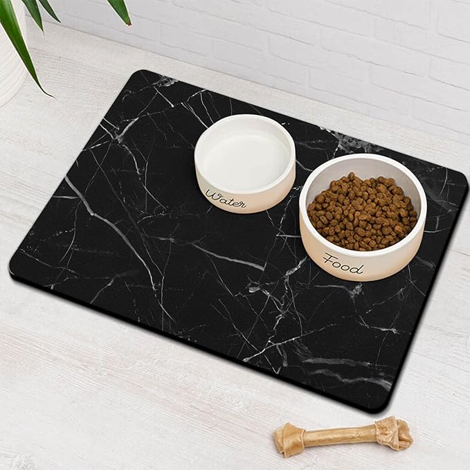 Dog Food Mats for Floors Absorbent, Pet Cat Food Mat by Ayiashiab